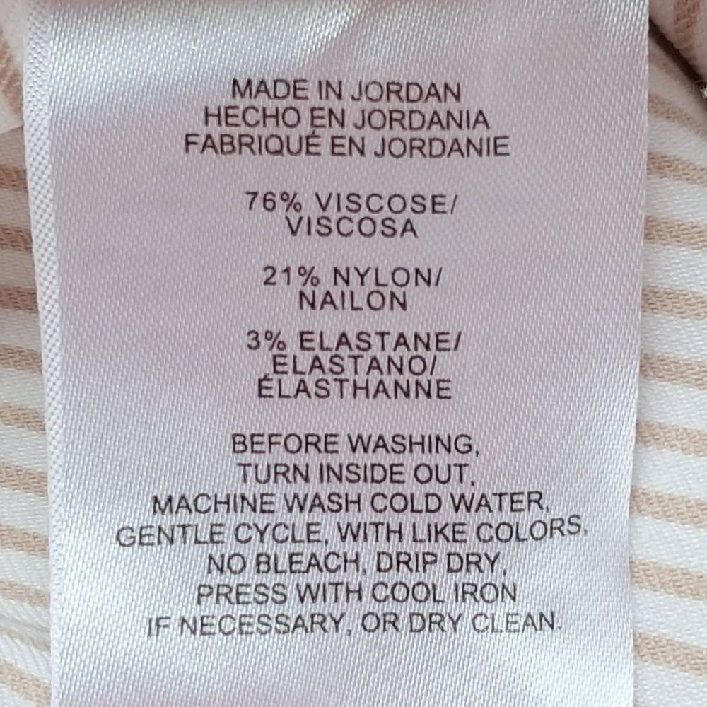 Jones New York Signature Tan White Striped Pull On Shorts Womens Medium Stretch‎ - Picture 8 of 9